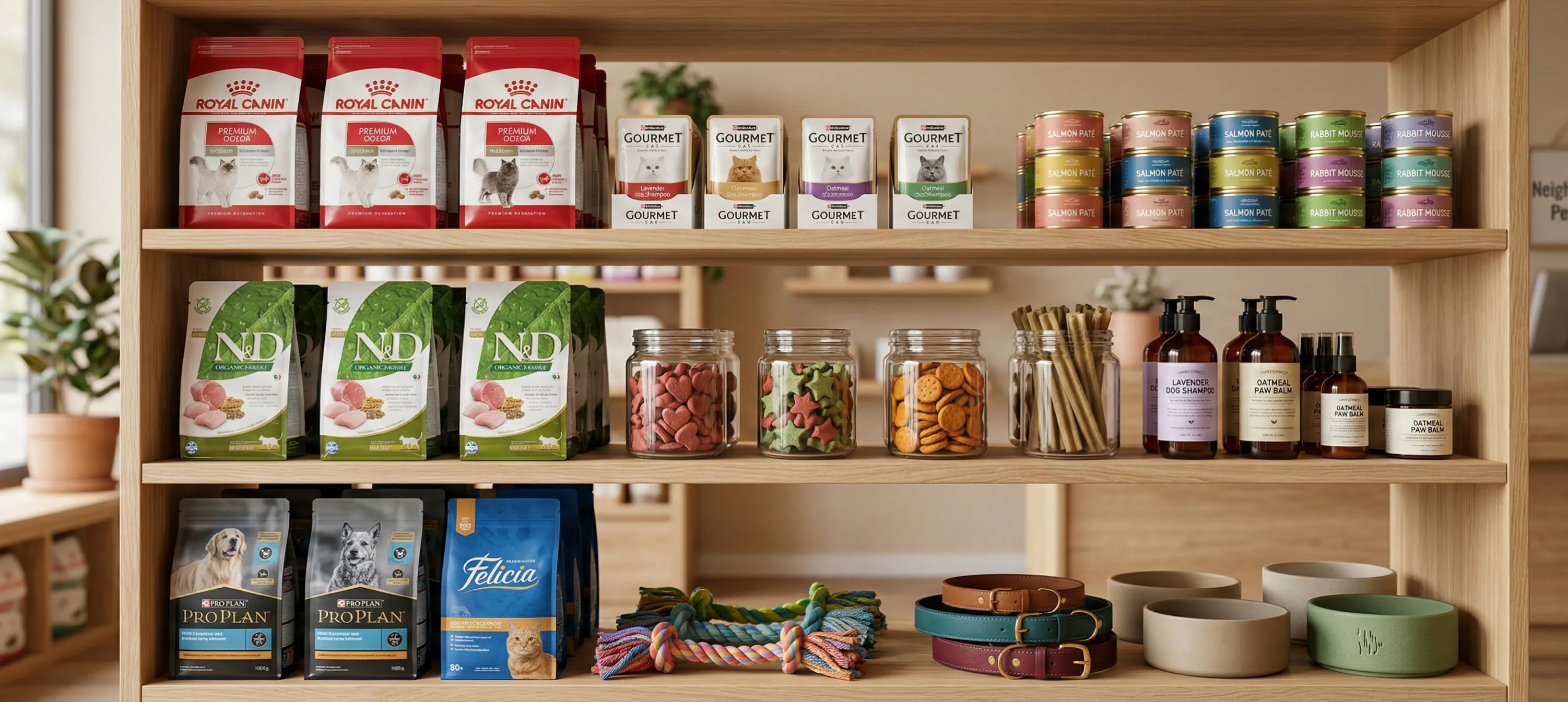 Gümüş Petshop Mağaza Rafları - Ürün Çeşitliliği
